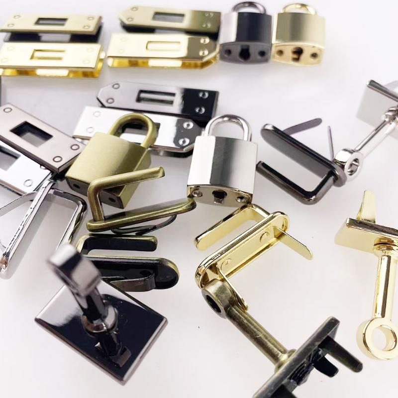 7Pcs/Set Women'S Handbag Swivel Clasp Lock Buckle Diy Part Leather Craft 45Mm 4 Colors Metal Bag Lock Hardware Accessories