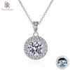 Sterling S925 Silber Halskette für Frauen 1ct rund 8H8A Schliff VVS D-Farbe Moissanit Schmuck Sonnenblumenförmiger Anhänger