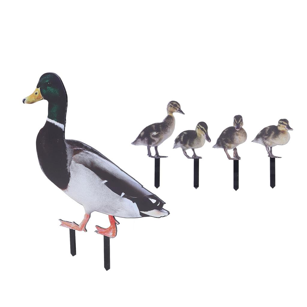 Duck Garden Stakes Realistic Duck Family Statue Decorative Acrylic Duck Family Yard Stakes Sign for Outdoor Garden