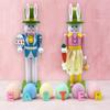30.8cm Wooden Easters Bunnies Nutcrackers Figurine Ornament Rabbit Soldier Figure for Holiday Decoration Enthusiasts