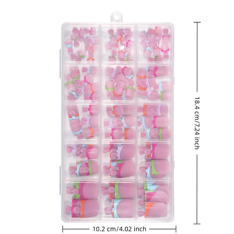 Matte Square 150PCS Toe Nail Tips for Durable and Stylish DIY Pedicures