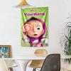 Masha Bear Custom Your Name Wall Decor Tapestry Art For Pet Memorial Birthdaywedding Party Backdrop Family Gift