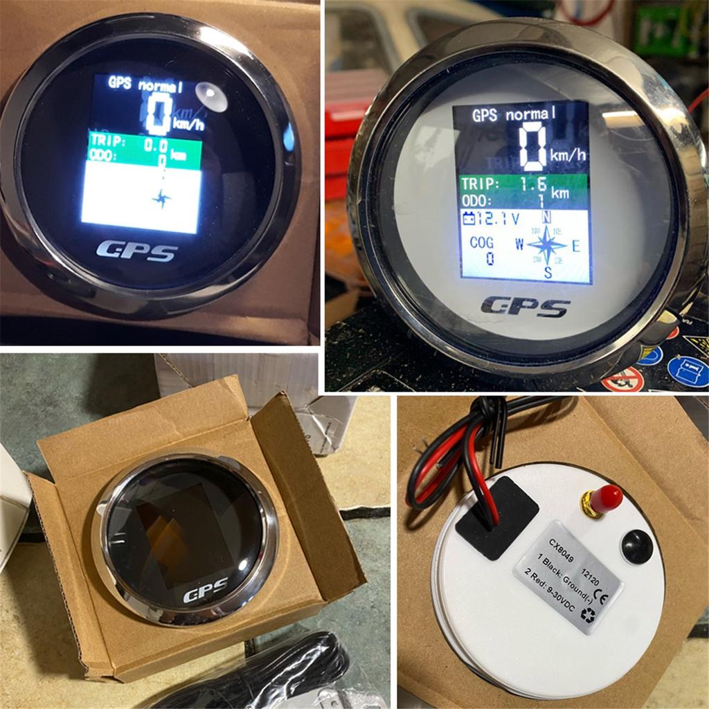 85mm GPS Speedometer With GPS Antenna For Boat Car Motor Yacht TFT Screen Waterproof Odometer Adjustable Trip ODO COG Voltmeter