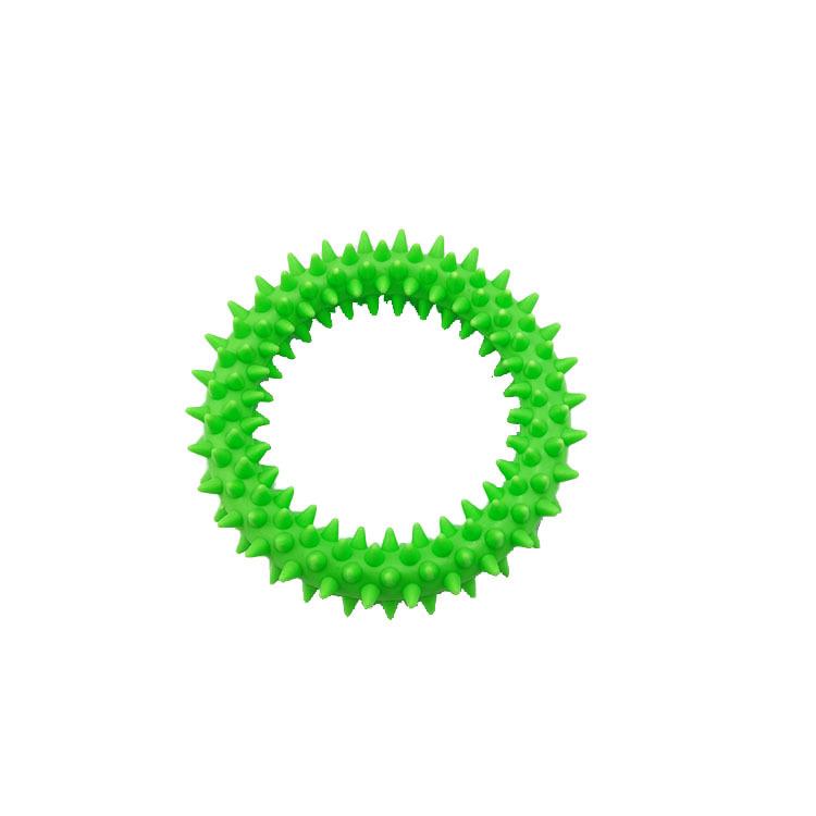 TPR Soft Rubber Spiked Dog Chew Toy - Circle Design for Teddy Dogs зелёный