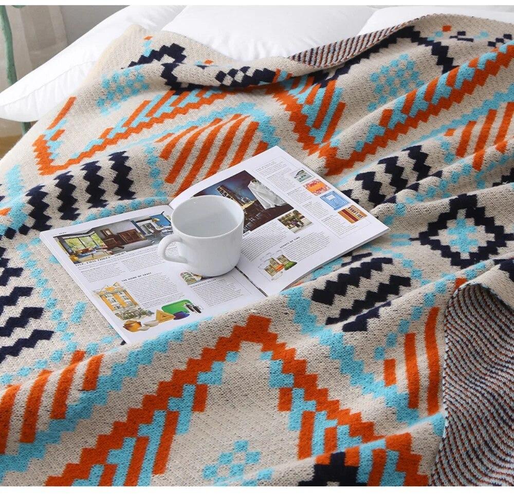 Blanekets Plaid For Nordic Ins Wind Summer Universal Beds Sofa Bed Decorative Boho Sofa Cover Throw Blanket Picnic With Tassel