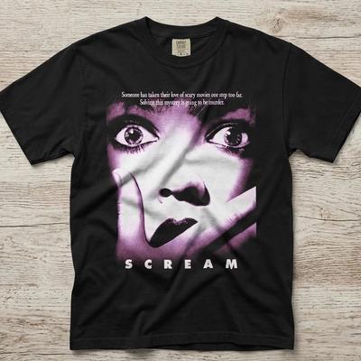 Koszulka z plakatem filmu Krzyk | Retro koszulka z grafiką filmu grozy