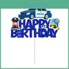 Police Theme Birthday Cake Decorations With Paper Cake Toppers For Party Celebration