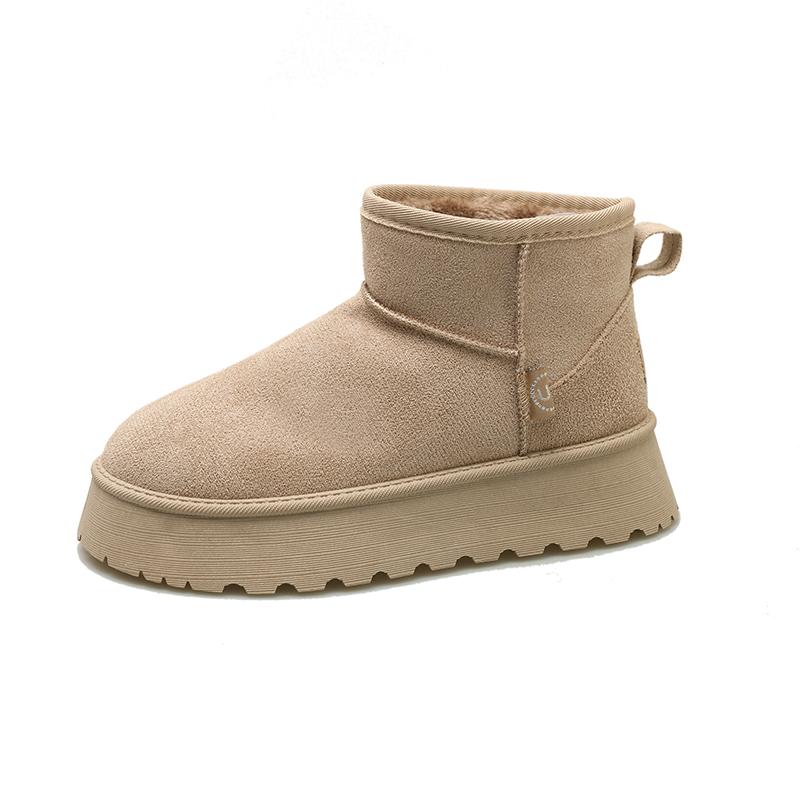 New Fashion Winter Thick Soled High Rise Snow Boots for Women with Velvet and Suede Waterproof and Anti Slip Cotton Shoes