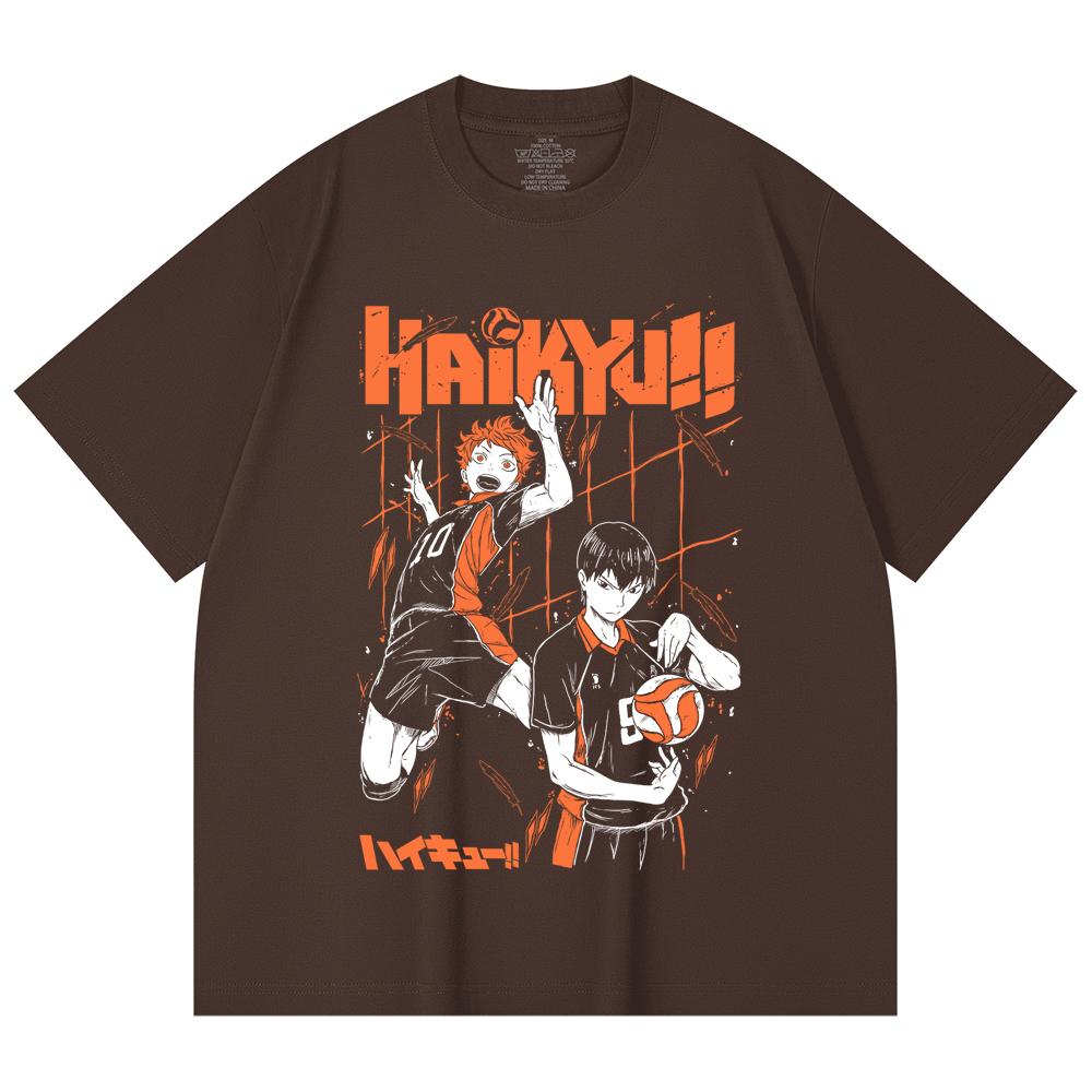 230 Gsm 100% Cotton Haikyu V2 Hinata x Tobio Print Unisex Heavy Cotton T Shirt