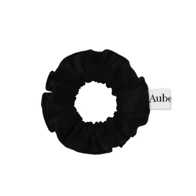 Aube Nuit Cozy Corduroy Winter Hair Scrunchie Winter Black XS
