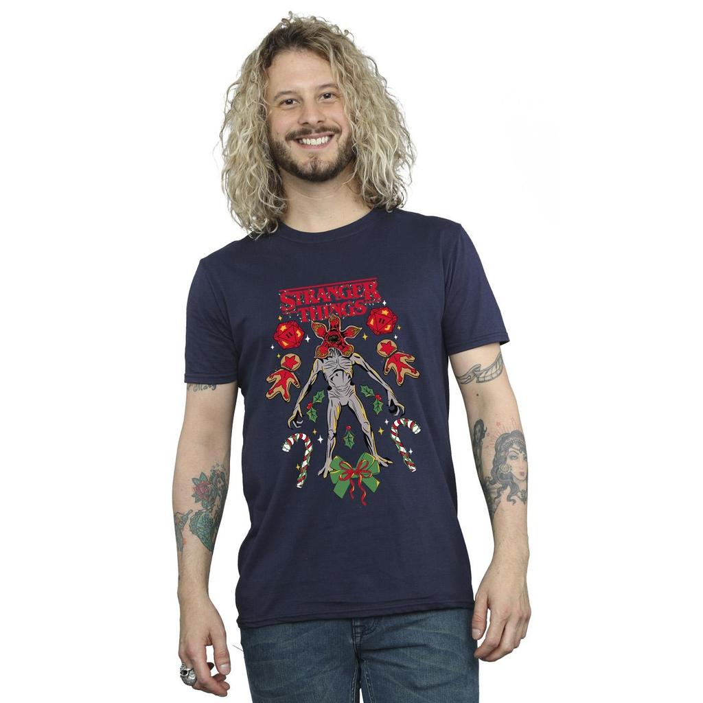 Netflix Mens Stranger Things Christmas Demogorgon T-Shirt