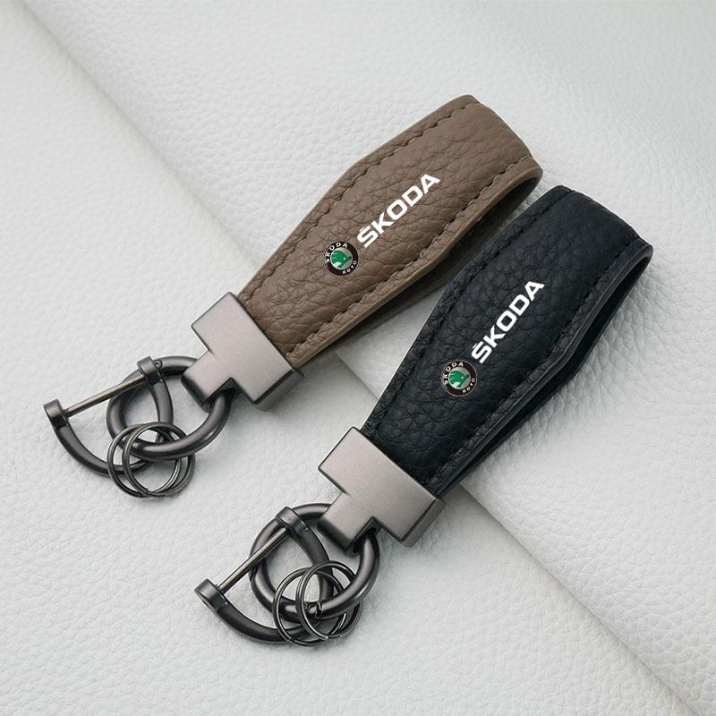 Car Solid Color Keychain Business Gift Men Women Keyrings For Skoda octavia 3 2 superb 3 kodiaq Fabia Kamiq Karoq Accessories lcvr69