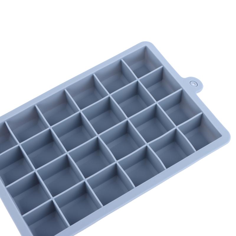 1Pc 24-Hole Silicone Ice Tray Square Box Auxiliary Food Puree Cheese Jelly Mold With Lid Bar Kitchen Cocktail Tools Ice Mold