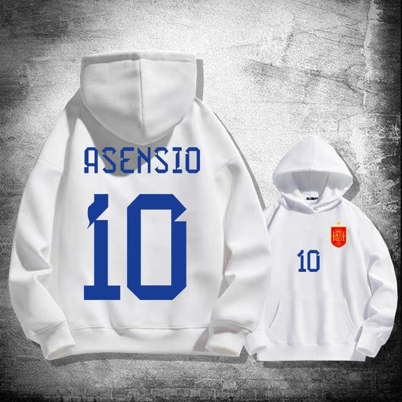 World Cup Spain Morata No. 7 Asensio No. 10 hooded sweater youth loose coat 155XXS