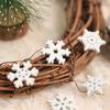 50Pcs Christmas Decoration Wooden White Snowflake Xmas Tree Ornaments for Home Decor Supplies 2025 New Year Navidad Accessories