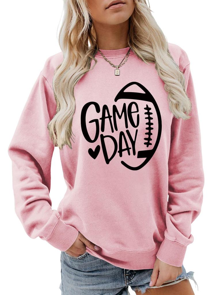 Women's Game Day Rugby Heart Long Sleeve Hoodie - Autumn/Winter Comfort