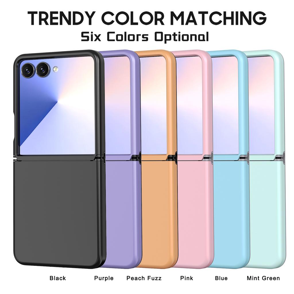 Cute Candy Color PC Shockproof Case for Samsung Galaxy Z Flip 7 TPU Connector Skin-Fell Cover for Samsung Z Flip 6 5 7 FE Flip7