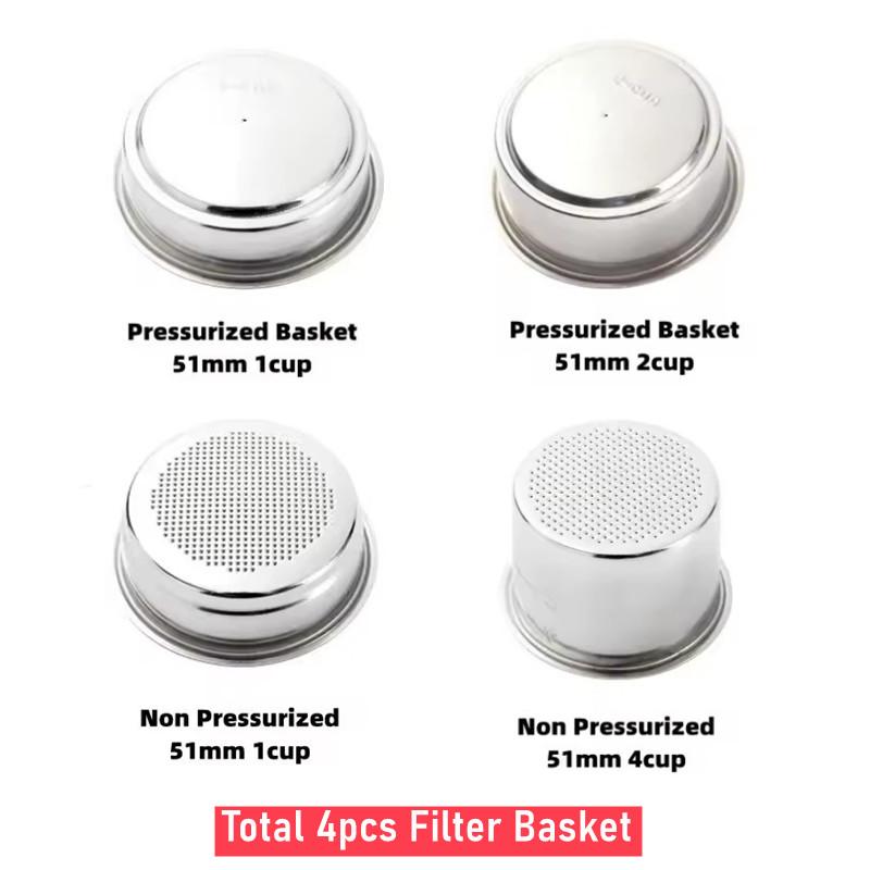304 Stainless Steel 2Ear 51mm Bottomless Portafilter For Delonghi EC200/EC221/ECO310/ECO311 Delonghi Coffee Machine Filter