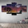 Home Decor Modular 5 Pcs Starry Sky Tree Night View Canvas Painting Wall Art Posters Prints Modern Pictures Living Room No Frame