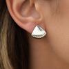 1 Pair Shell Earrings for Women, Chunky Vintage Ribbed Shell Shaped Earrings, Summer Beach Jewelry Gifts