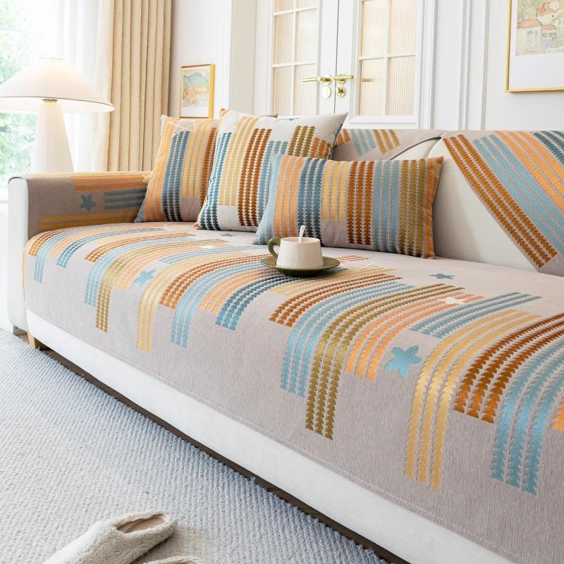 Sofa cushion, universal in all seasons, non-slip seat cushion, anti-cat scratch Chenier simple 2025 new sofa cover cover towel