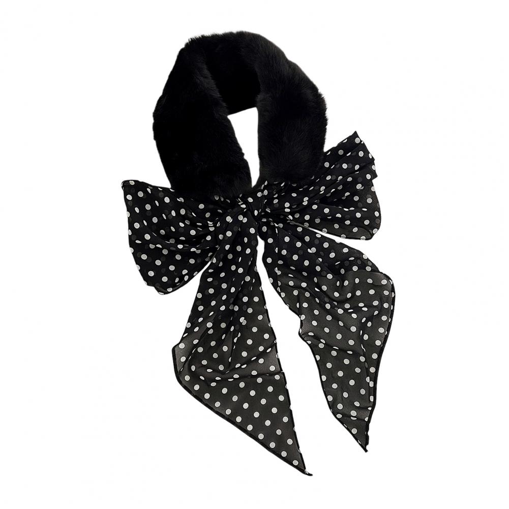 

Женский искусственный меховой воротник шарф зимний меховой шарф завязывающийся на шею для холодной погоды теплая накидка для женщин повседневная одежда дата XXS чёрный