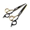 6.0" XCM-02 Black Gold 440C Barber Hairdressing Scissors Straight Shears
