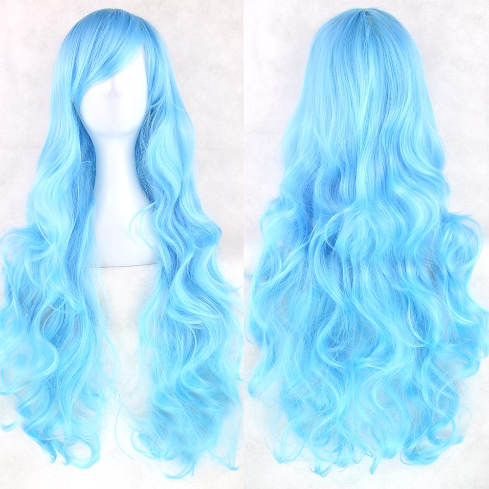 80CM Top Quality Side Bang Layered Shaggy Long Curly Heat Resistant Charming Cosplay Wig