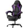 Gaming Chair Ergonomic Gaming Chair with Lumbar Cushion and Headrest, Gamer Chair Height Adjustable, PC Chair for Adults Girls Boys, Black-Violet