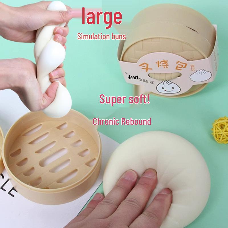 

Char Siu Bao Squeeze Toy - Stress Relief and Gag Prank Mantou Bun