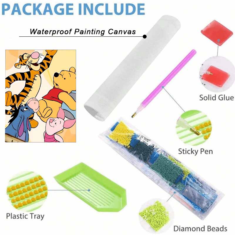 Disney Diamond Painting 5D DIY Winnie the Pooh Diamond Painting Art Diamond Painting Kit Adult/Beginner Gift Idea Home Decor