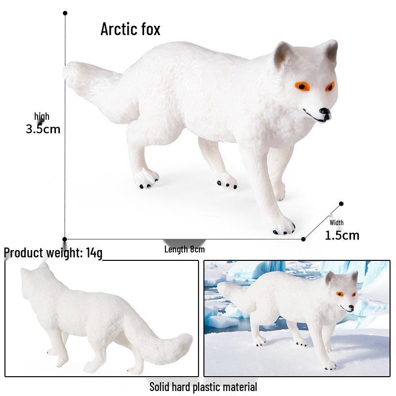 Realistic Animal Models: White Fox, White-tailed Deer, Arctic Fox Children's Gift Toys