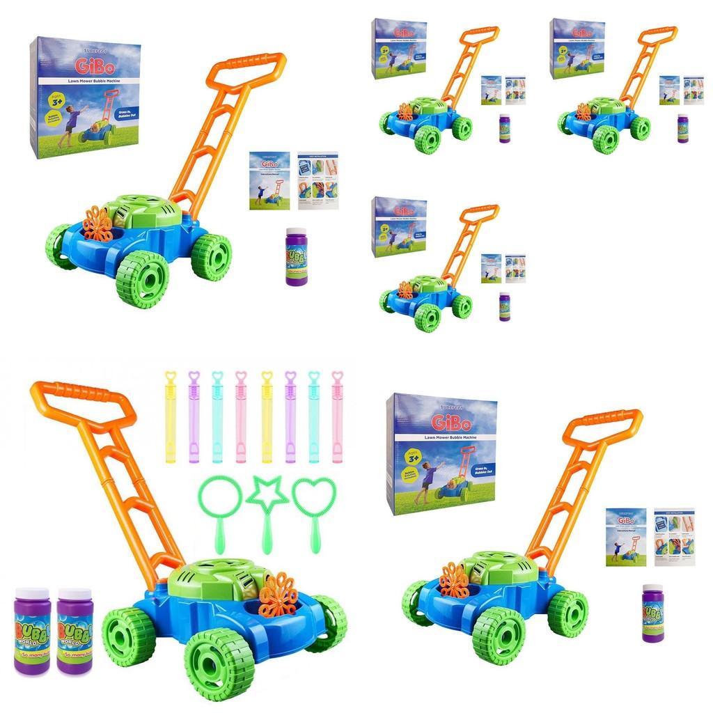 Electric Bubble Machine Push Cart Colorful Outdoor Toy For Kids With Sensory Features