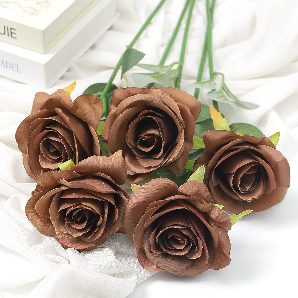 1/5/10Pcs Rose Artificial Flowers Bouquet 48cm Fake Flowers for Home Decor Garden Wedding Decoration DIY Vase Flower Arrangement