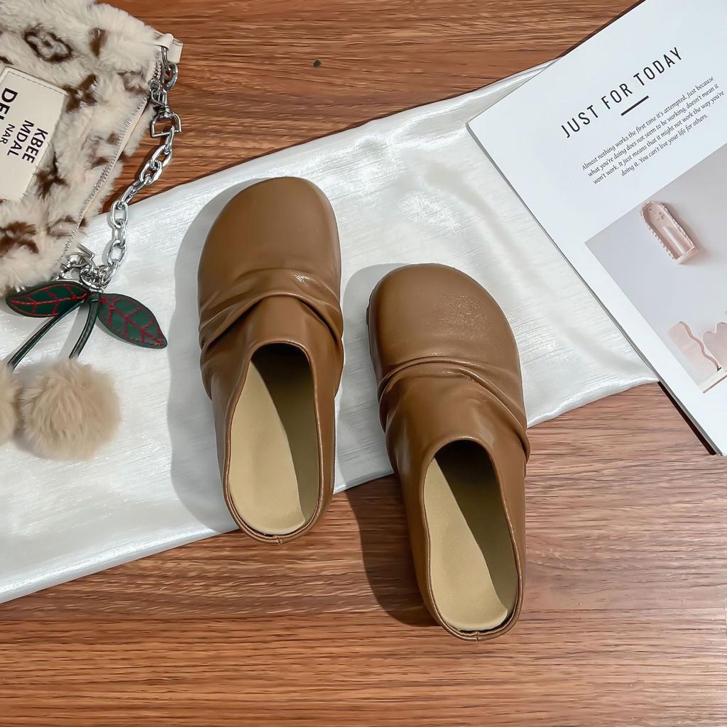 Boken shoes women's bag head outer wear casual shoes Korean version inner heightening platform slippers women's summer wear one pedal women's shoes