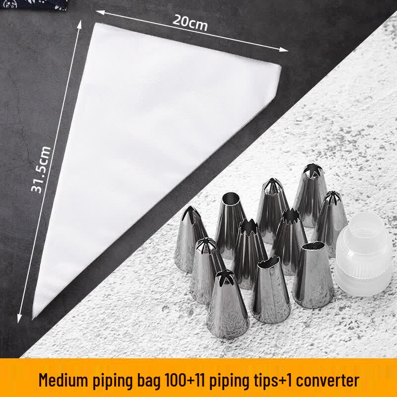 Qiwei 100-Pack Disposable Piping Bag & Nozzle Baking Set