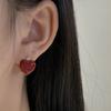 Dripping Oil Zinc Zinc Alloy Korean Style Earrings Women Jewelry Heart Ear Buckle Enamel Stud Earrings