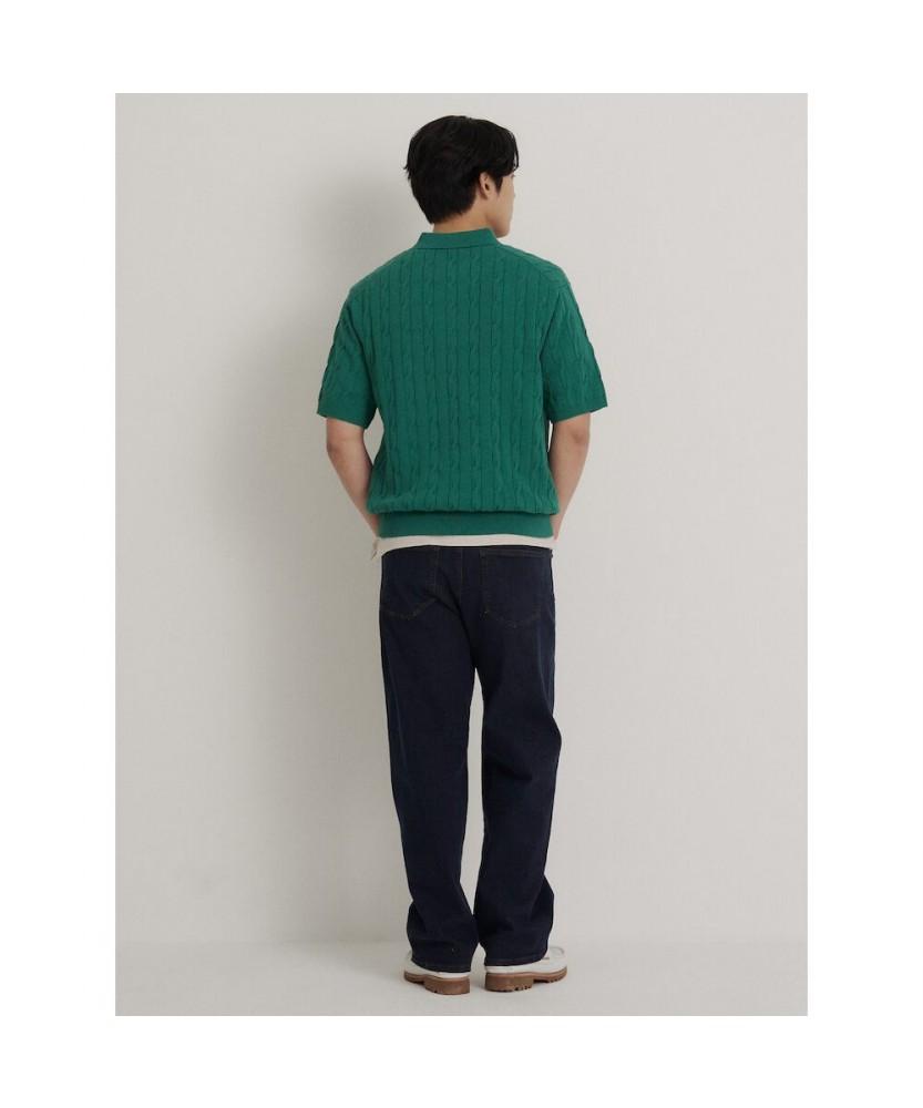 Binpolmen Cable Collar Neck Knit Green