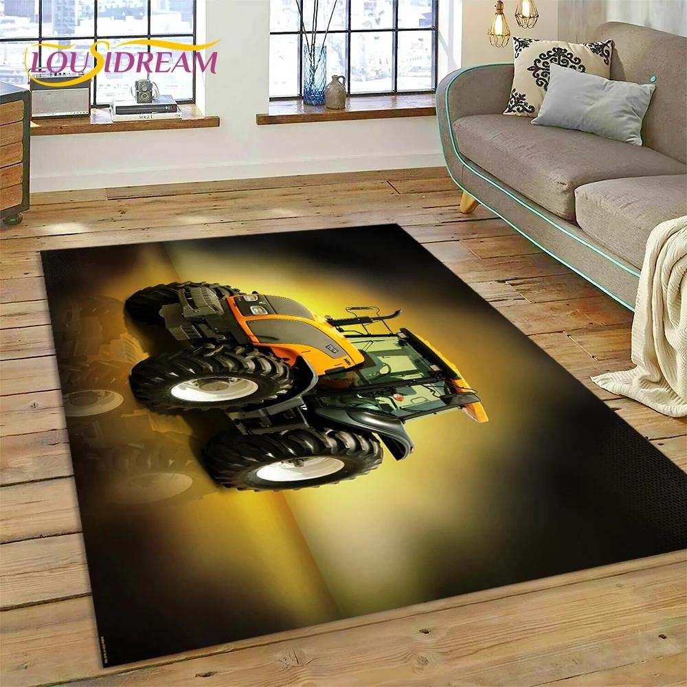 Retro Tractor Car 3D Truck Rug Carpet for Living Room Bedroom Home Decor,Floor Mat Non-slip Decoration for Sofa Doormat Kid Gift