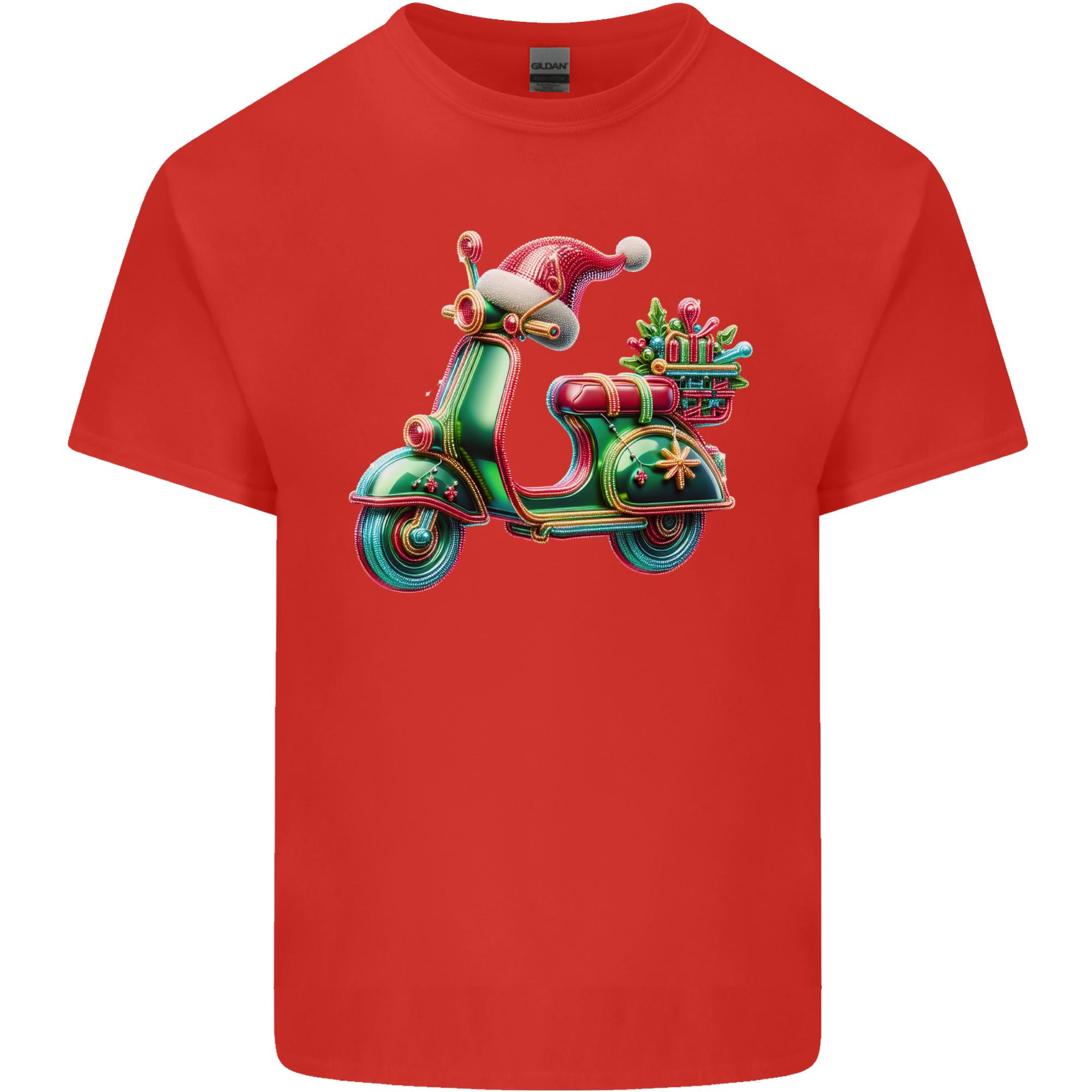 Scooter Christmas Hat MOD Moped Xmas Unisexs Light Cotton TShirt S