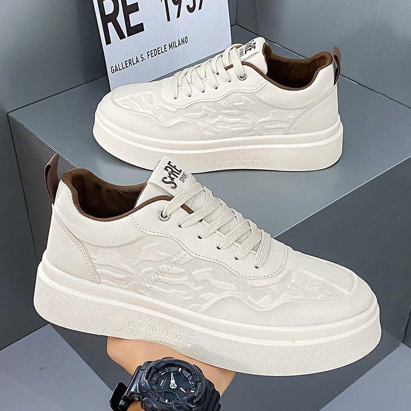 2025 Men's Trendy Thick-Soled White Sneakers: Versatile Autumn Casual Sports Shoes