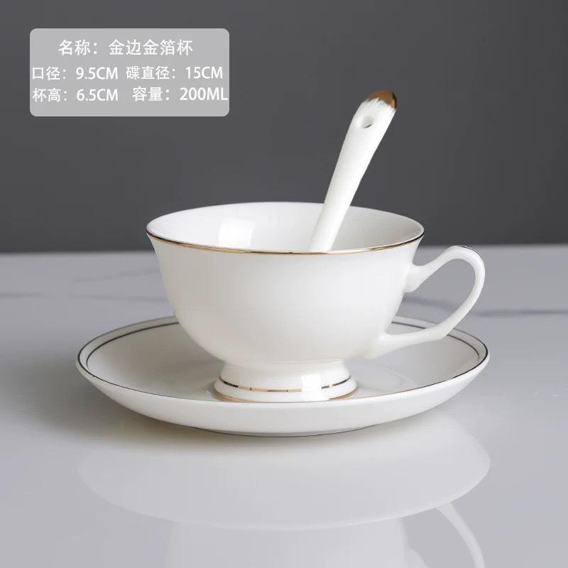 Ceramic coffee cup set handpainted goldpainted English cup saucer hotel coffee milk tea cup