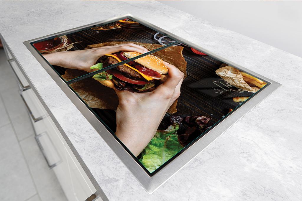 SZKLANA PŁYTA OCHRONNA NA KUCHENKĘ 90x52 HAMBURGER