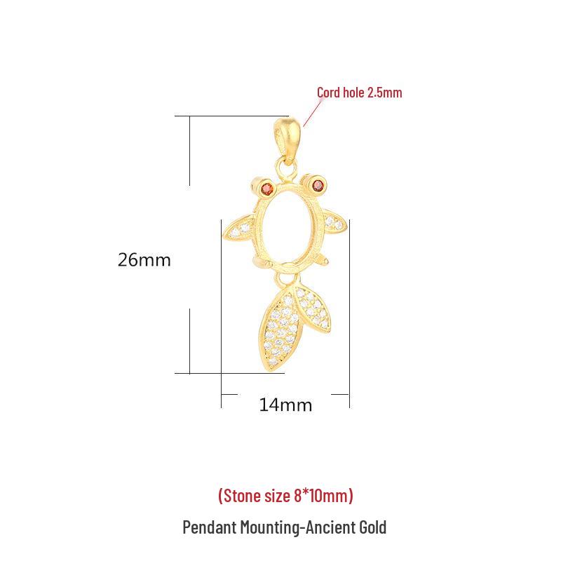 

S925 Sterling Silver Goldfish Koi Pendant Necklace with Chalcedony Amber Oval Setting for Women 925 Silver