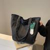Microfiber Solid Color Zipper Casual Tote Bag Large Capacity Commute Simple Durable Bags Fashi Daily Versatile Shoulder Bags