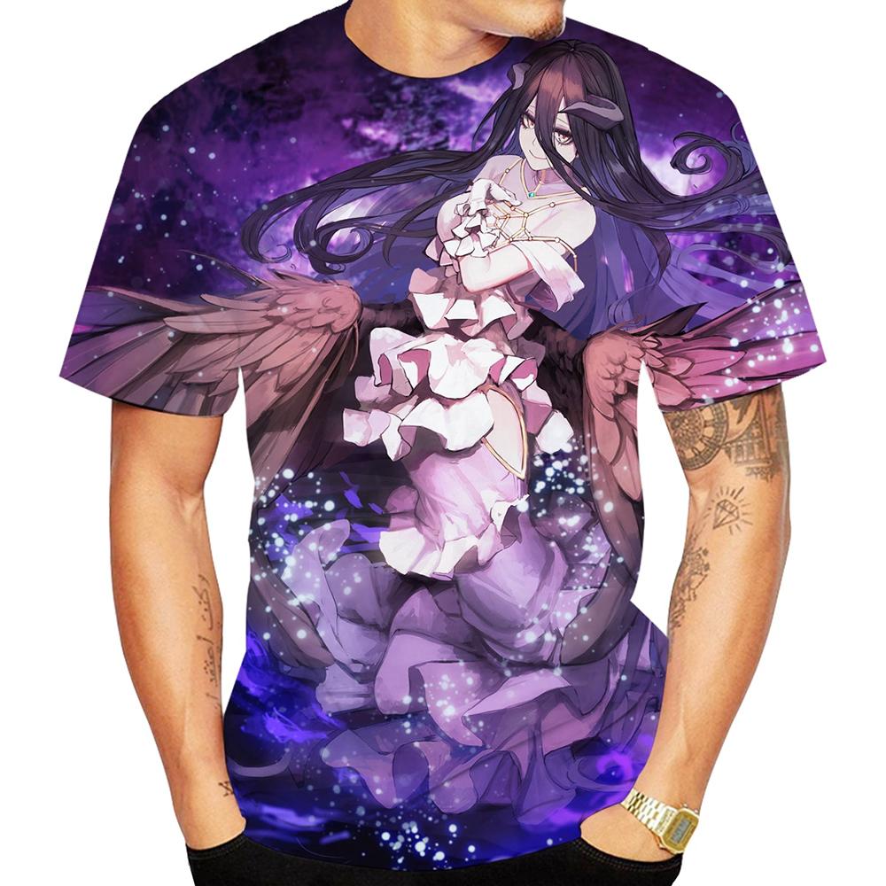 Summer Fashion Cool 3D Printing Overlord Anime Patterns Trendy Men's Casual Comfortable Short Sleeved T-shirt