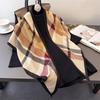 Vintage Plaid Herringbone Pattern Imitation Velvet Triangle Scarf Printed Sunscreen Shawl Scarf Silk Scarf Scarf Headscarf Scarf Women