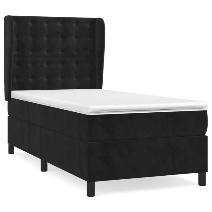 Maison Exclusive - Rete a doghe per letto e materasso Nero 80x200 cm Velluto