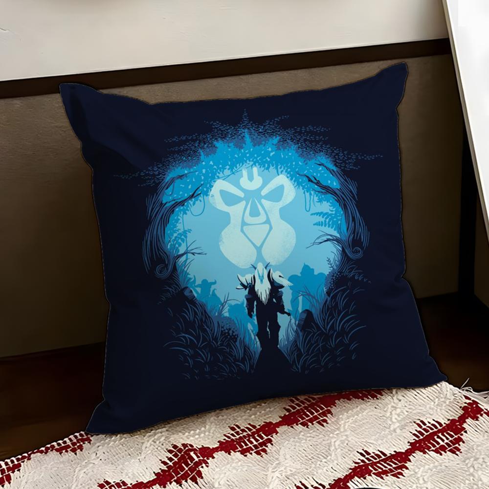 Warcrafts of World WWOW Game Cushion Cover Reversible Soft Durable Pillow Cover Home  Car MultiScene Use for Daily Comfort