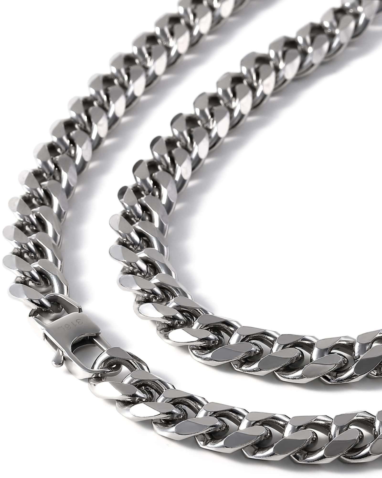 

Кіхей Хірургічна нержавіюча сталь Стегно Екстра 55 см [Напіст] Чоловічий ланцюжок, Ланцюг, [Гіпоалергенний], Хоп, Товстий, Срібний, 12 мм,